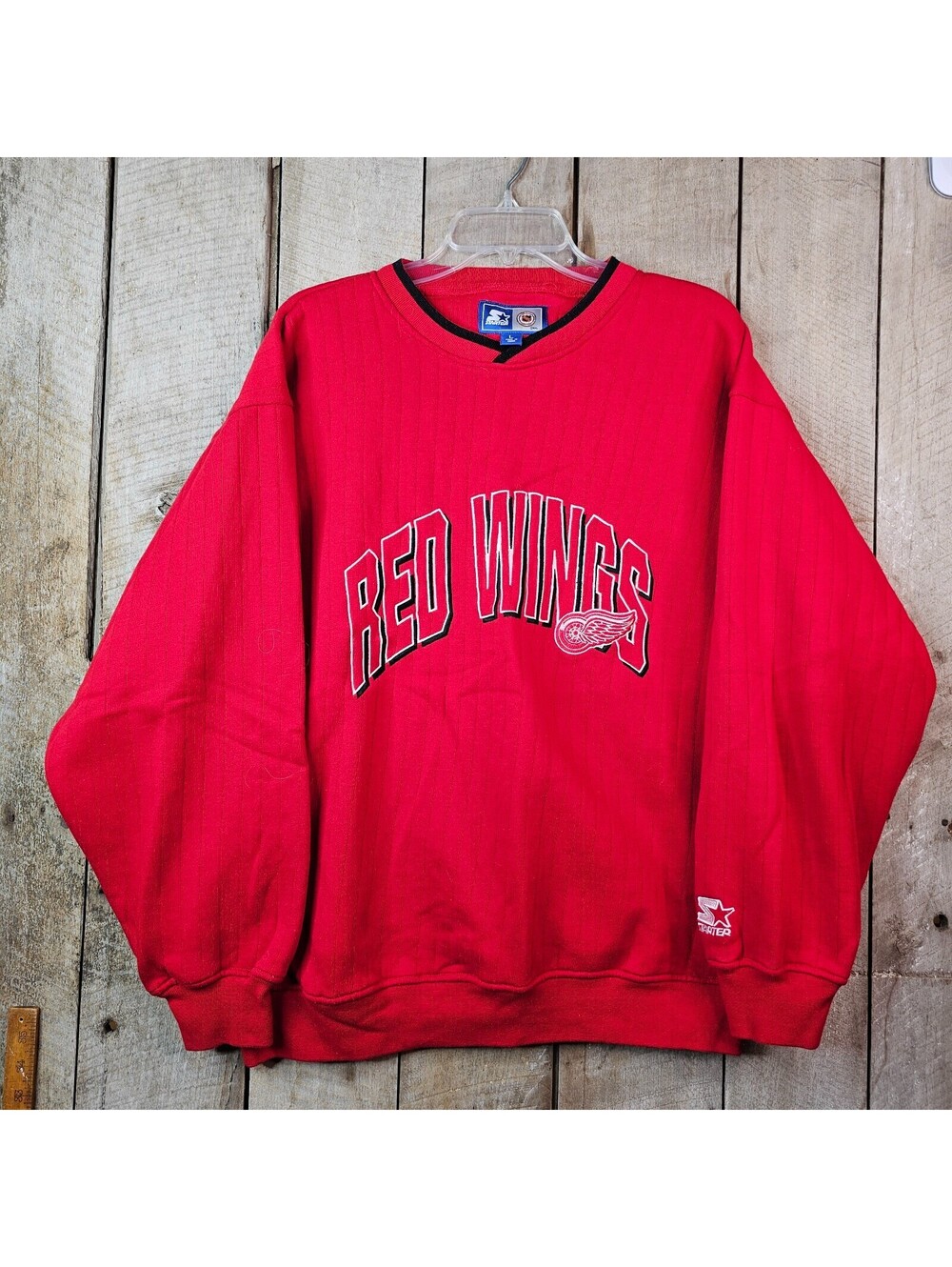 Vintage Detroit Red Wings Starter Sweatshirt Mens Large Red NHL Crewneck